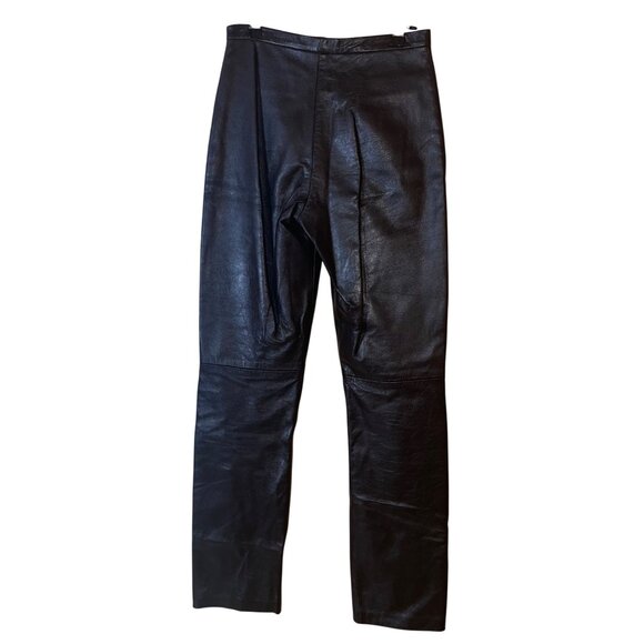 Cache Vintage Womens Pants Size Small Black Lamb Leather Pockets Casual - Picture 11 of 11